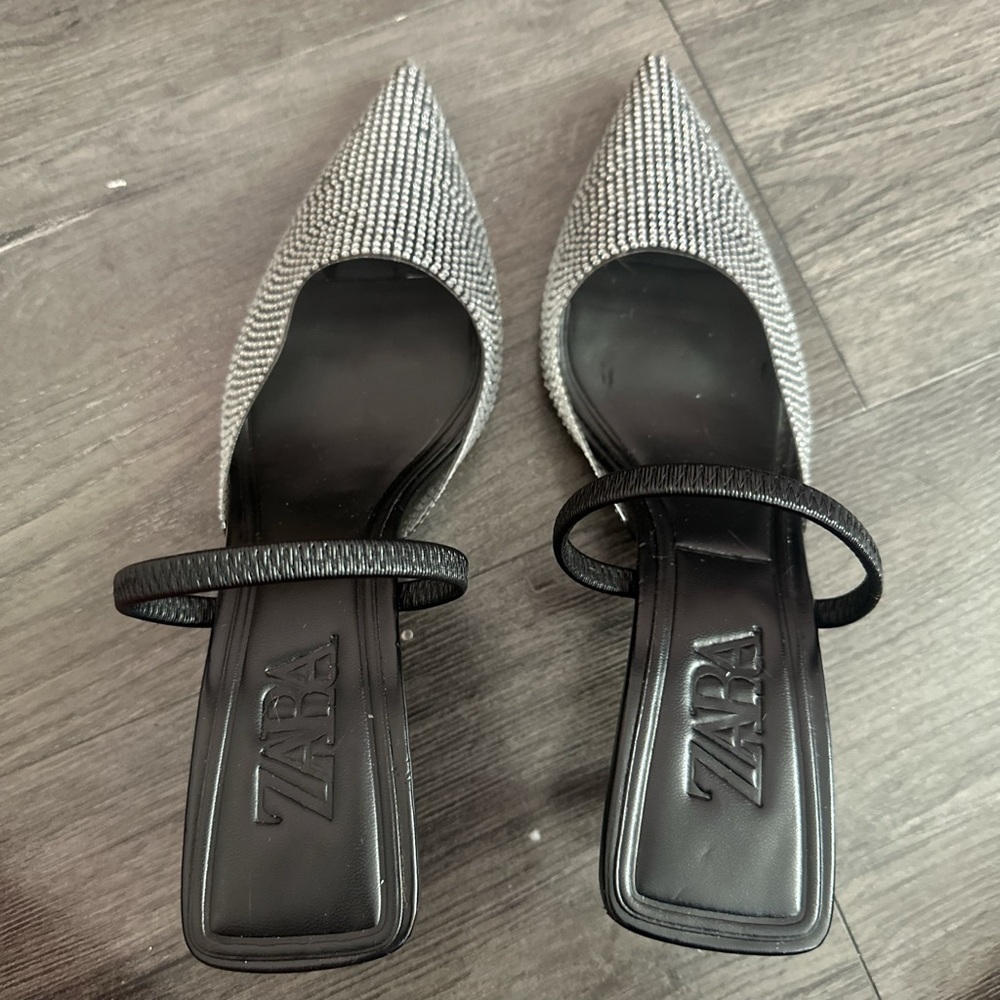 Zara heels with rhinestone
